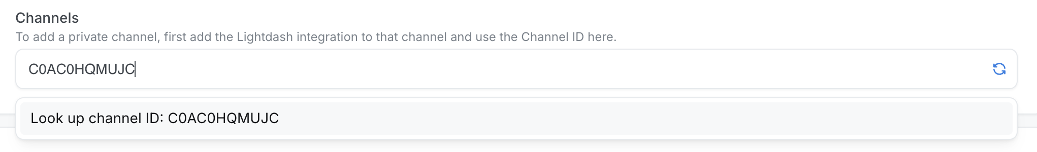 The Qyra Channels field with a channel ID pasted in and a Look up channel ID suggestion below it